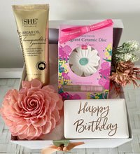 Load image into Gallery viewer, Happy Birthday Affordable Pretty Pamper Hamper Box Medium