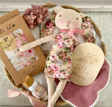 Load image into Gallery viewer, Baby Girl Bunny Gift & Swaddle Baby Shower Hamper Basket Set