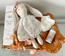 Load image into Gallery viewer, Baby Girl Bunny Gift Basket Baby Shower Hamper Set