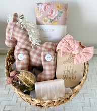 Load image into Gallery viewer, Pretty Baby Girl Gift Basket Pony Baby Shower Hamper Basket Set