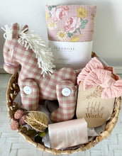 Load image into Gallery viewer, Pretty Baby Girl Gift Basket Pony Baby Shower Hamper Basket Set