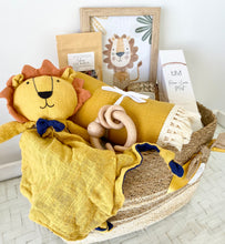 Load image into Gallery viewer, Baby Boy & Mother Baby Shower Hamper Lion Gift Basket