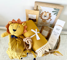 Load image into Gallery viewer, Baby Boy & Mother Baby Shower Hamper Lion Gift Basket