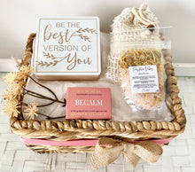 Load image into Gallery viewer, Inspirational Best Version Of You Self Care Hamper Basket Thinking Of You, Birthday Medium