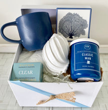 Load image into Gallery viewer, Clear Coastal Male Gift Box Pamper Hamper Birthday, Thank you, Get Well Medium