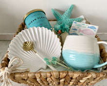 Load image into Gallery viewer, Coastal Home Ocean Flower Gift Basket Hamptons Hamper Large