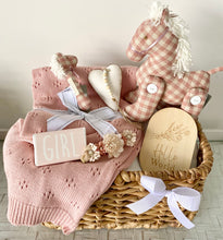 Load image into Gallery viewer, Cutest Baby Girl Gift Basket Pony Baby Shower Hamper Set
