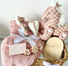 Load image into Gallery viewer, Cutest Baby Girl Gift Basket Pony Baby Shower Hamper Set