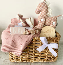 Load image into Gallery viewer, Cutest Baby Girl Gift Basket Pony Baby Shower Hamper Set