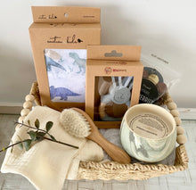 Load image into Gallery viewer, Baby Boy Dinosaur & Mother Baby Shower Hamper Gift Basket Medium