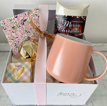 Load image into Gallery viewer, Christmas Mug, Chocolate Almonds & Coaster Gift Box Hamper Large