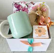 Load image into Gallery viewer, Pretty Pastel Mug Coaster & Soap Set Gift Box Hamper Small
