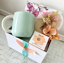 Load image into Gallery viewer, Pretty Pastel Mug Coaster & Soap Set Gift Box Hamper Small