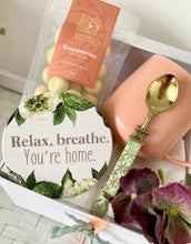 Load image into Gallery viewer, Relax, Breathe, Your Home Mug, Coaster, Chocolates Hamper Gift Box Medium