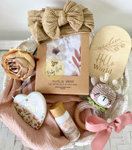 Load image into Gallery viewer, Hello World Baby Girl Gift Basket Hamper Set
