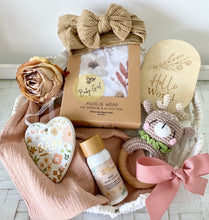 Load image into Gallery viewer, Hello World Baby Girl Gift Basket Hamper Set
