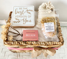 Load image into Gallery viewer, Inspirational Best Version Of You Self Care Hamper Basket Thinking Of You, Birthday Medium
