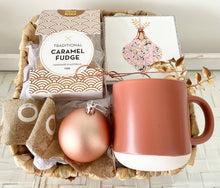 Load image into Gallery viewer, Affordable Christmas Mug &amp; Fudge Gift Set Basket Hamper Medium
