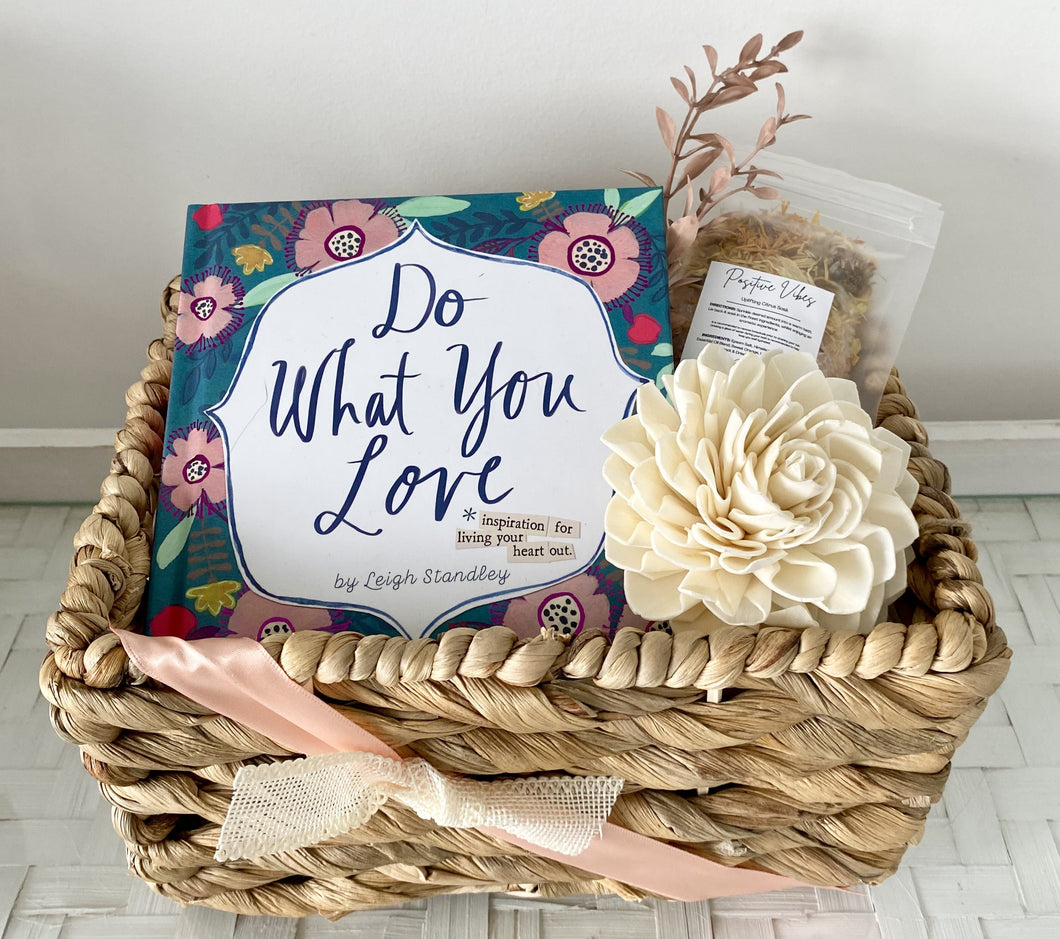 Do What You Love Inspirational Self Care Hamper Basket Thinking Of You, Birthday Medium