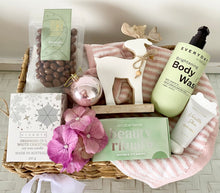 Load image into Gallery viewer, Dreaming Of A White Christmas Reindeer Basket Pamper Hamper Large

