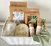 Load image into Gallery viewer, Baby Boy Farmyard Baby Shower &amp; Mumma Hamper Gift Basket Medium
