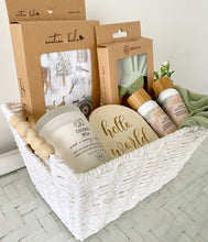 Load image into Gallery viewer, Baby Boy Farmyard Baby Shower &amp; Mumma Hamper Gift Basket Medium
