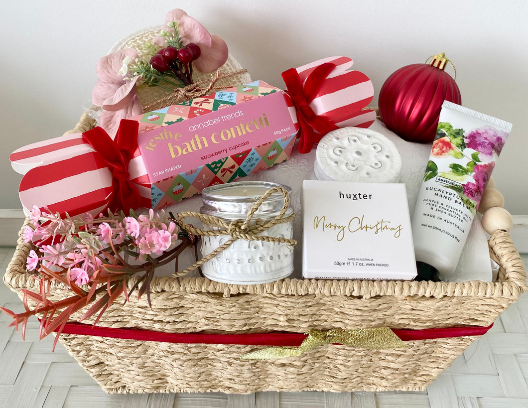 Festive Merry Christmas Gift Basket Pamper Hamper Large