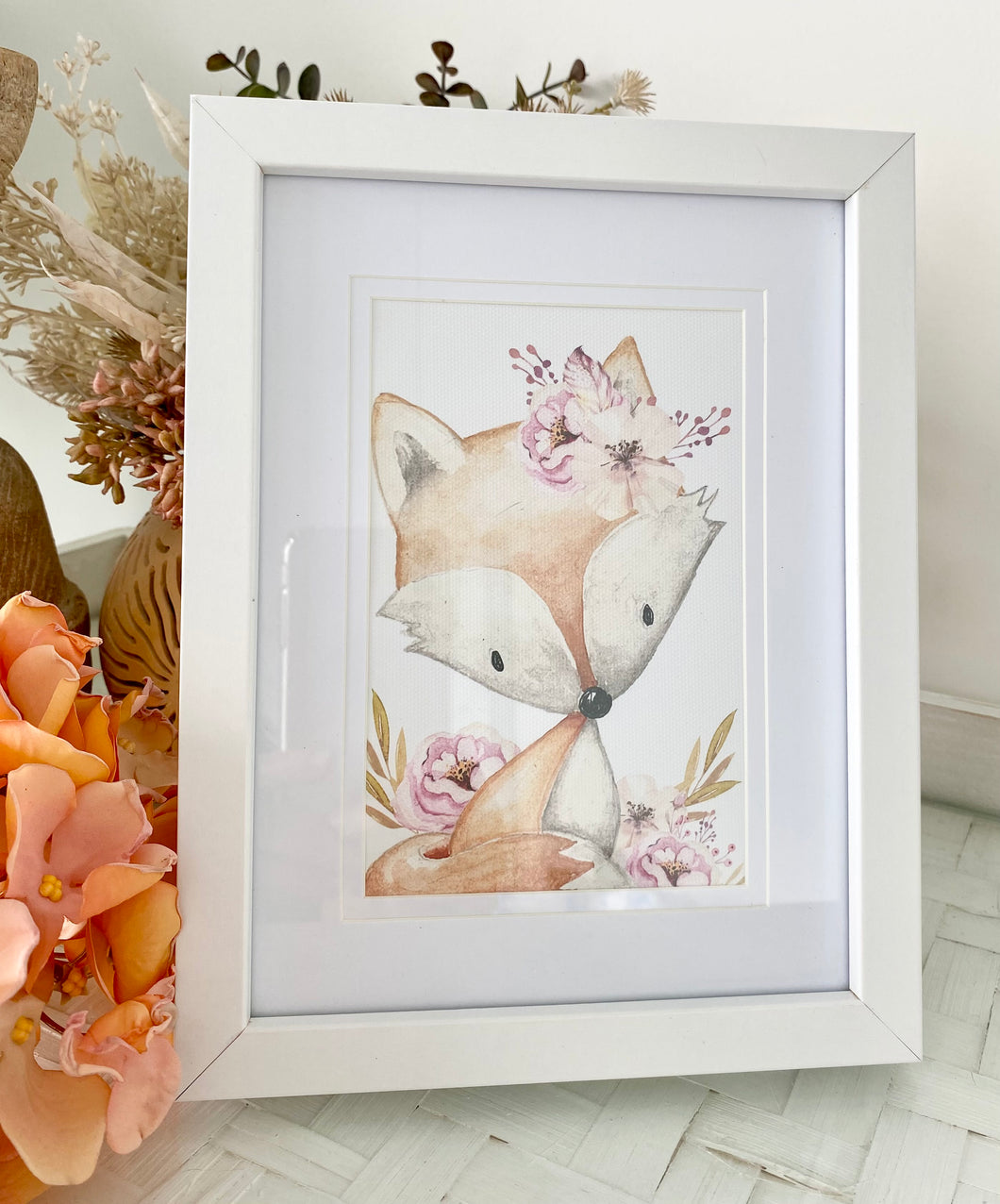 Baby Girl Floral Foxy Room Print Add On