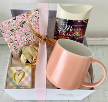 Load image into Gallery viewer, Christmas Mug, Chocolate Almonds &amp; Coaster Gift Box Hamper Large
