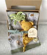 Load image into Gallery viewer, Baby Boy Cheeky Monkey &amp; Bear Set Baby Shower Hamper Gift Box
