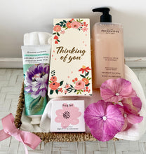 Load image into Gallery viewer, Thinking Of You Floral Female Gift Basket Pamper Hamper Medium
