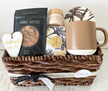Load image into Gallery viewer, Coastal Palms Mug, Coaster Sweets Set Hamper Gift Basket Large
