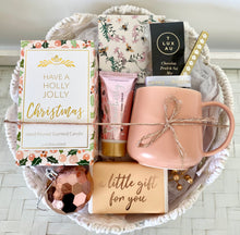 Load image into Gallery viewer, Peachy Jolly Christmas Basket Pamper Hamper Large
