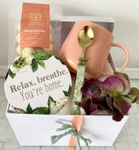 Load image into Gallery viewer, Relax, Breathe, Your Home Mug, Coaster, Chocolates Hamper Gift Box Medium
