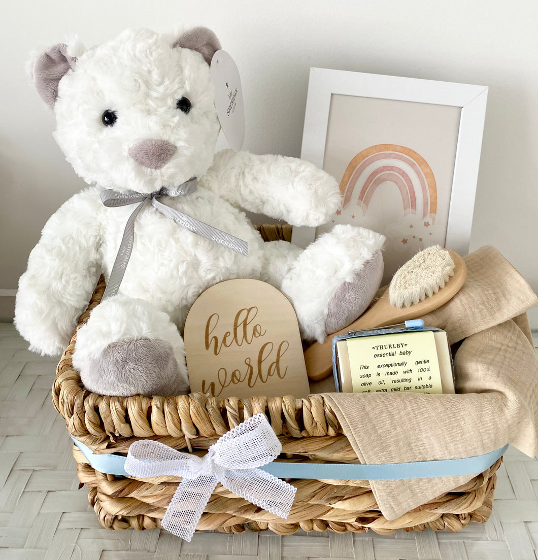 Sheridan Baby Teddy Baby Shower Hamper Gift Basket