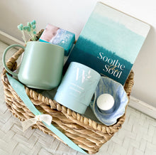Load image into Gallery viewer, Coastal Inspirational Soothe The Soul Self Care Gift Basket Hamper Large
